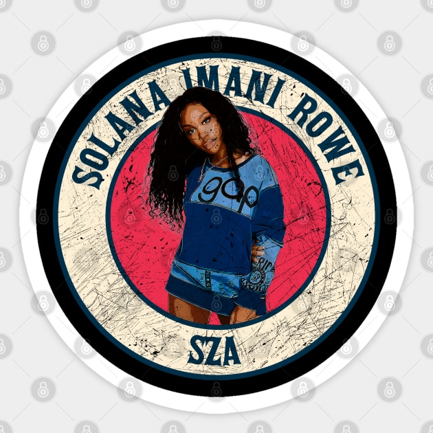 Retro Style Fan Art Design SZA // Solana Imane Rowe Sticker by rido public